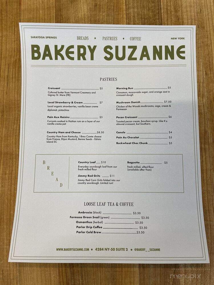 Bakery Suzanne - Saratoga Springs, NY menu_pic