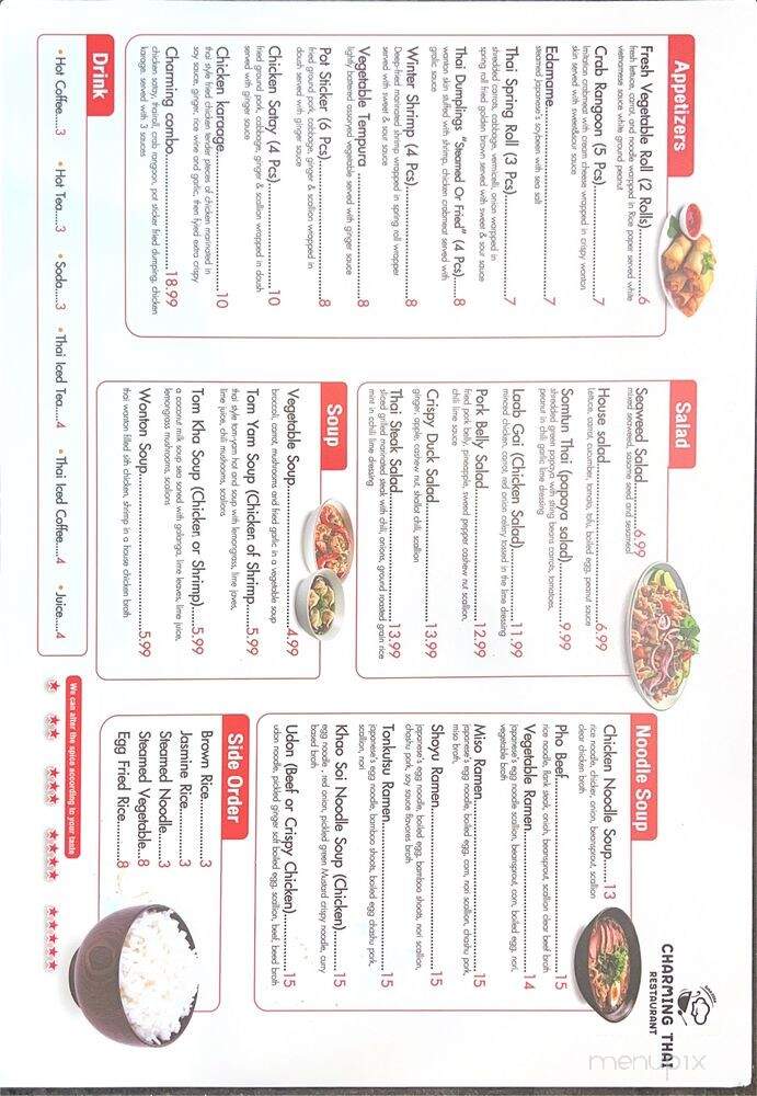 Charming Thai Restaurant - Burlington, CT menu_pic