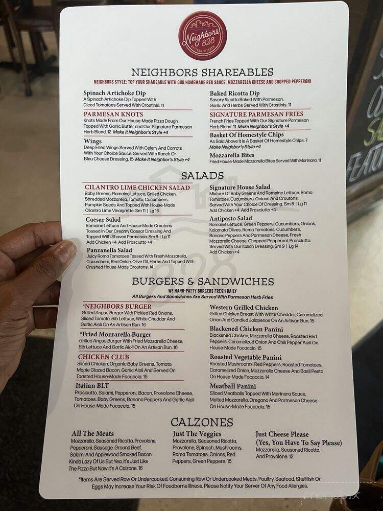 Neighbors 828 - Sherrills Ford, NC menu_pic