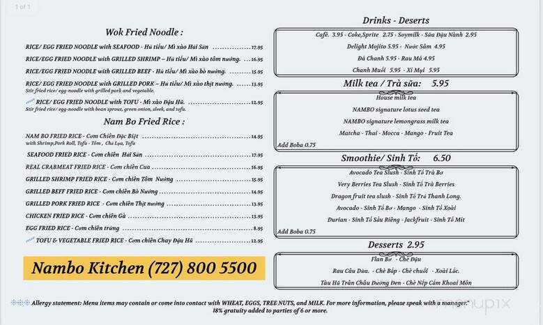 Nambo Kitchen - Tampa Bay, FL menu_pic