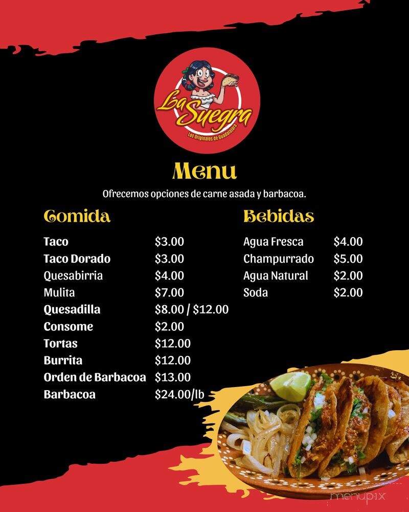 La Suegra - Pomona, CA menu_pic
