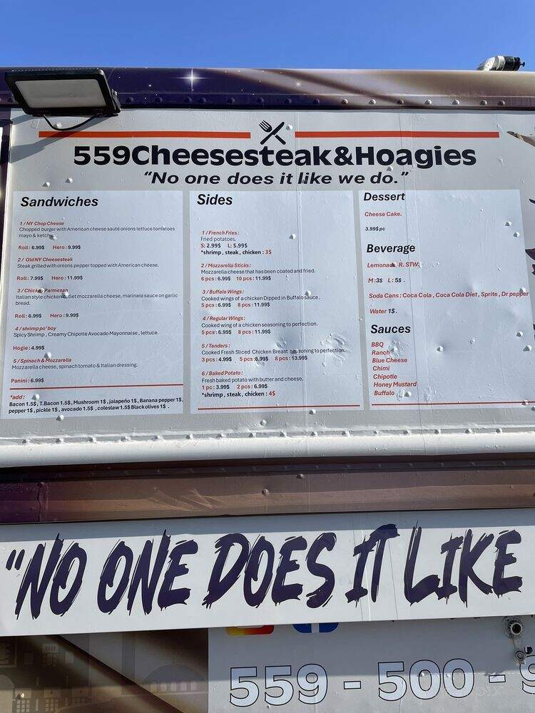 559 Cheese Steak & Hoagies - Fresno, CA menu_pic