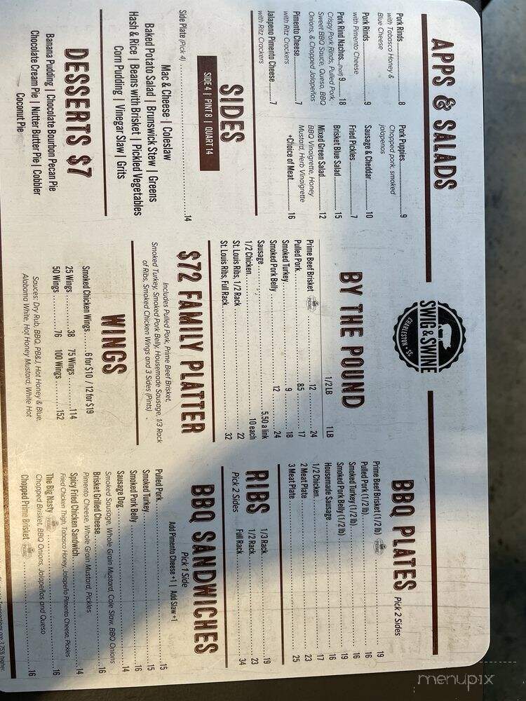 Swig & Swine - Moncks Corner, SC menu_pic