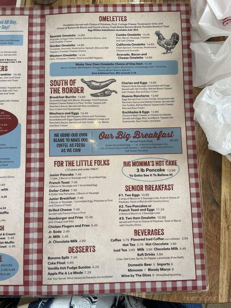 The Red Hen Cafe - Helendale, CA menu_pic