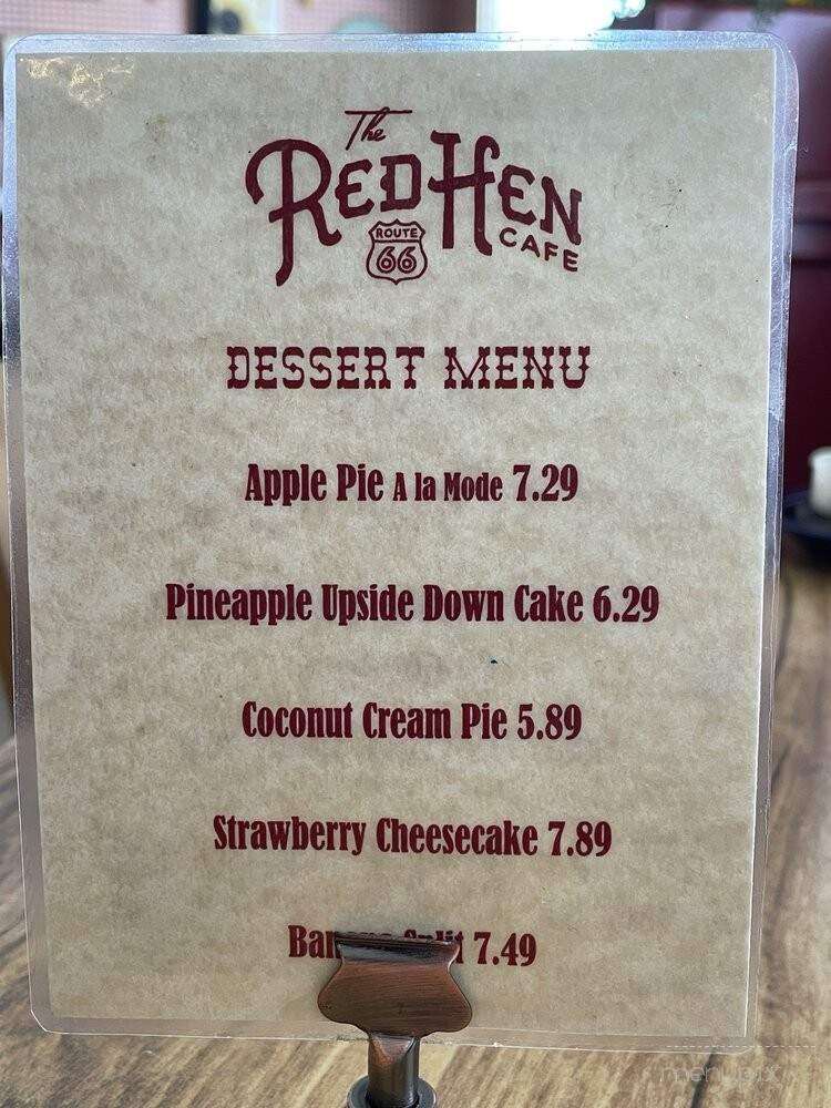 The Red Hen Cafe - Helendale, CA menu_pic