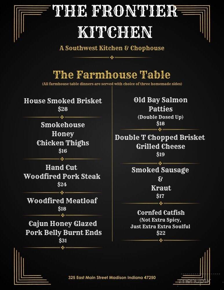 The Frontier Kitchen - Madison, IN menu_pic