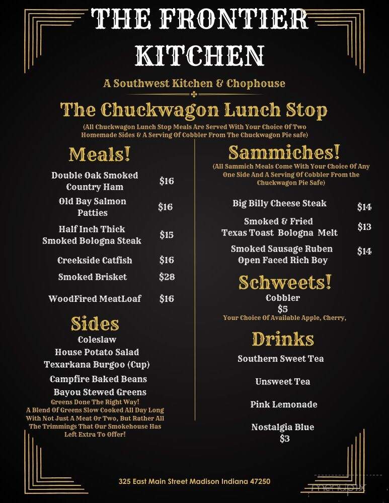 The Frontier Kitchen - Madison, IN menu_pic