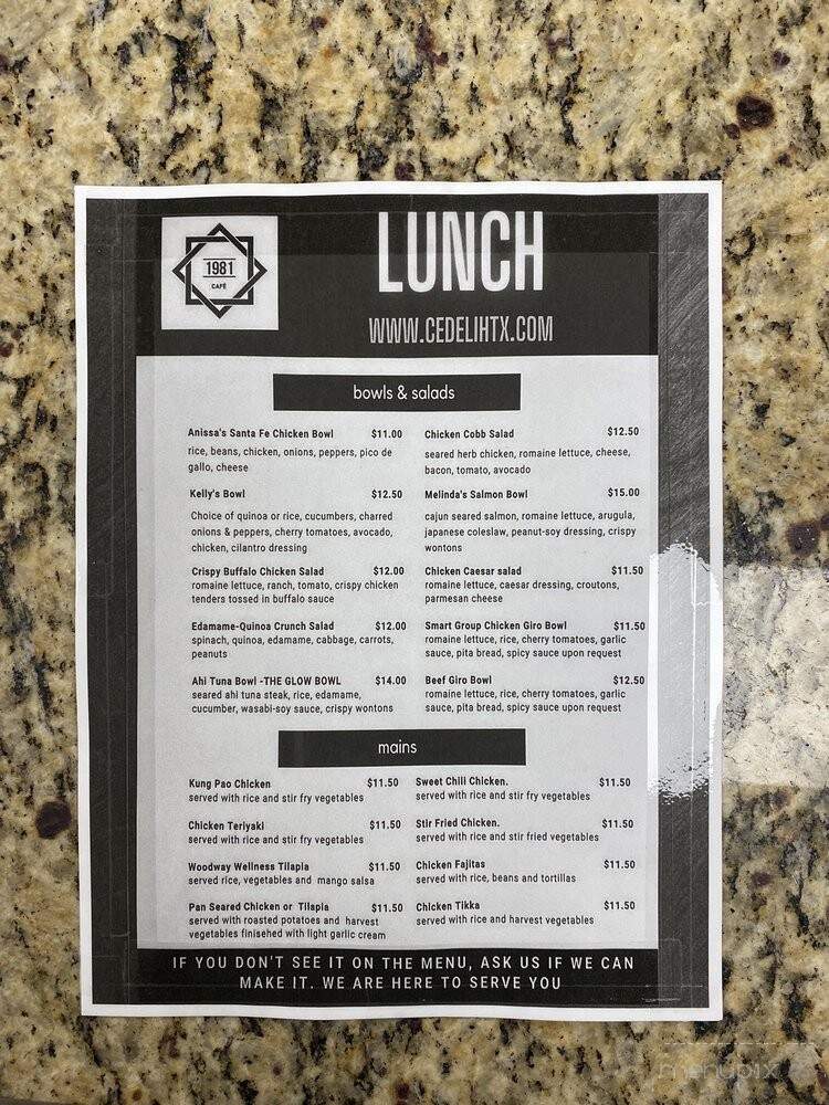 1981 Cafe - Houston, TX menu_pic