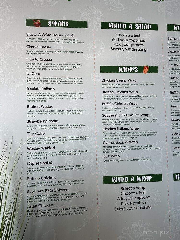 Shake A Salad - New Port Richey, FL menu_pic