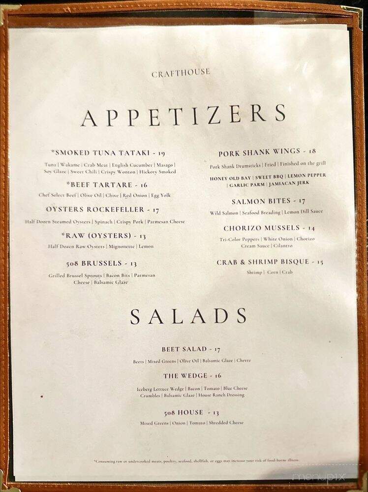 508 Crafthouse - Norfolk, VA menu_pic
