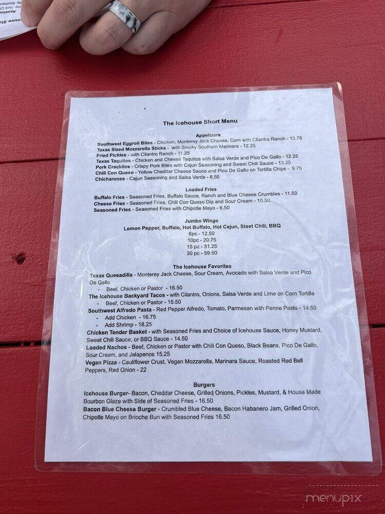 The Icehouse - Conroe, TX menu_pic