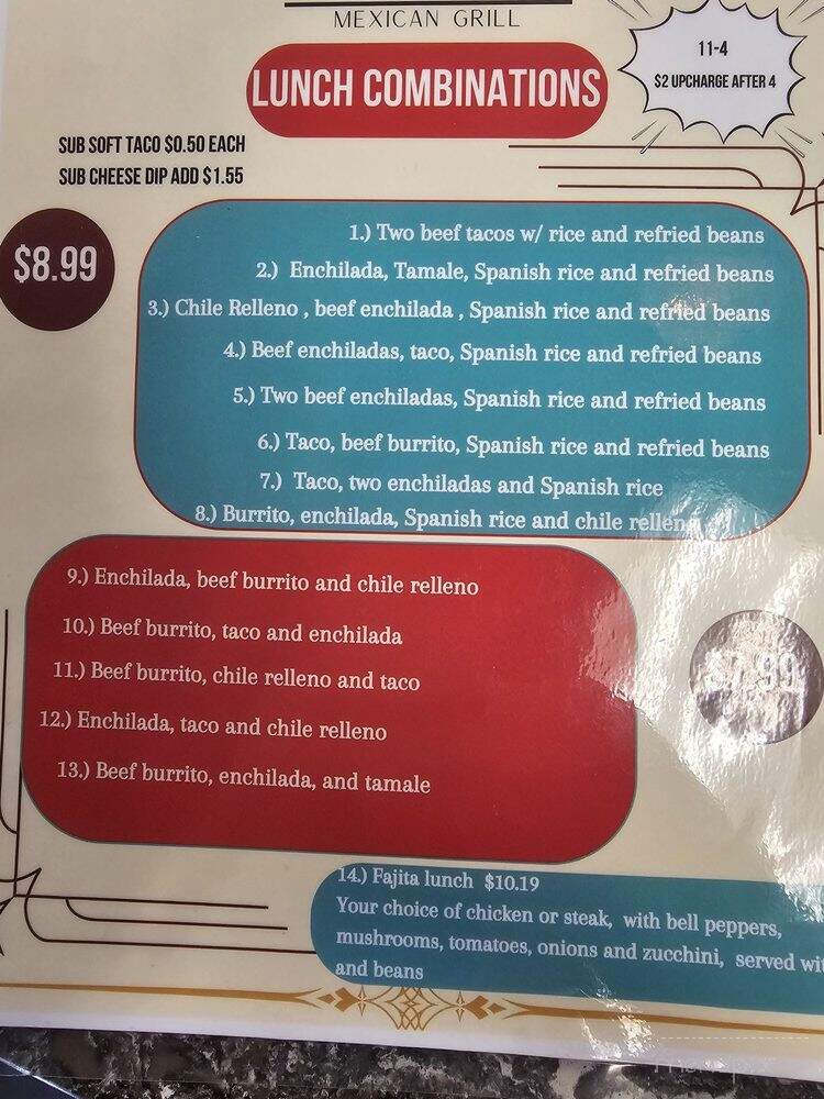 El Gringo Mexican Grille - Grovetown, GA menu_pic