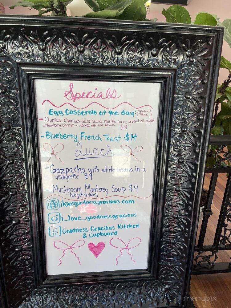 Goodness Gracious Kitchen & Cupboard - Carmel, IN menu_pic