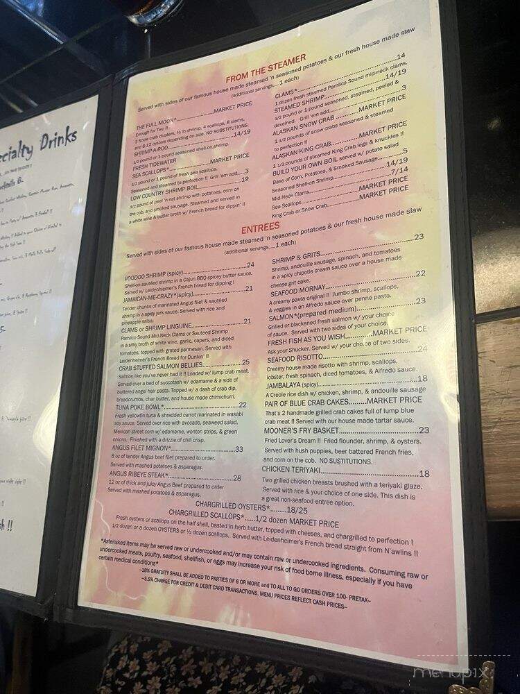 The Full Moon Oyster Bar - Asheboro, NC menu_pic