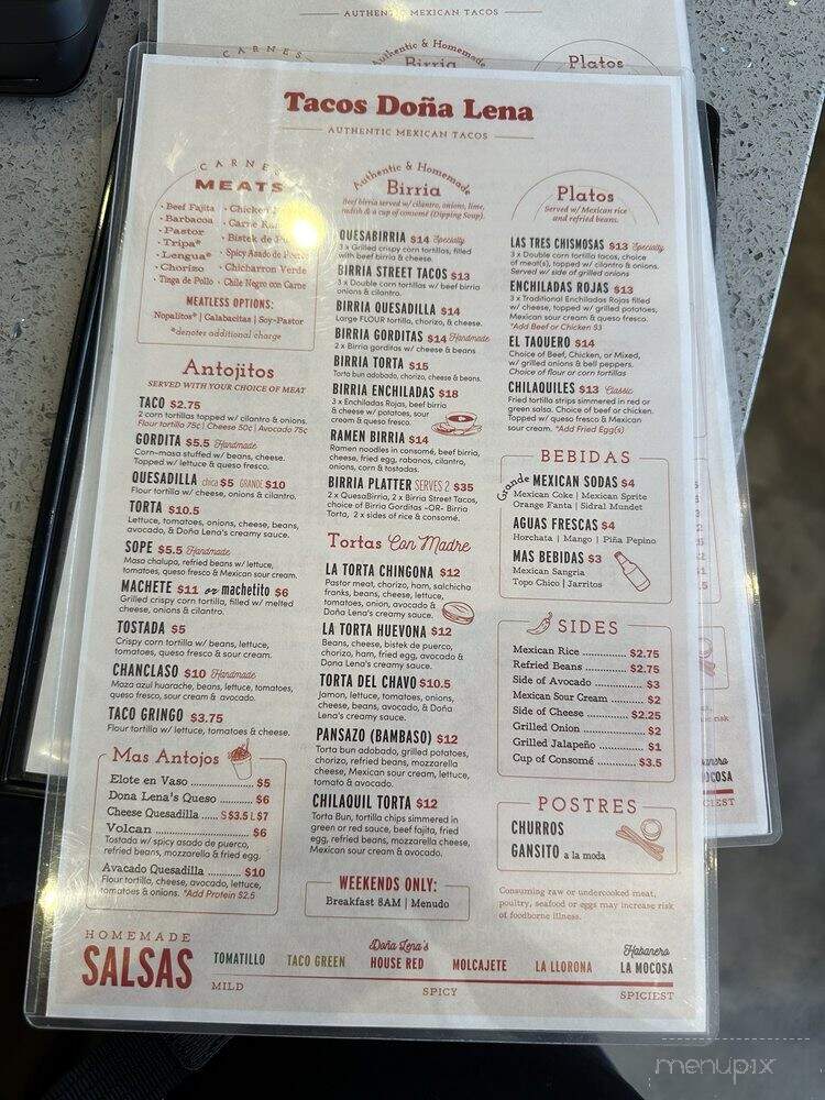 Tacos Dona Lena - Houston, TX menu_pic