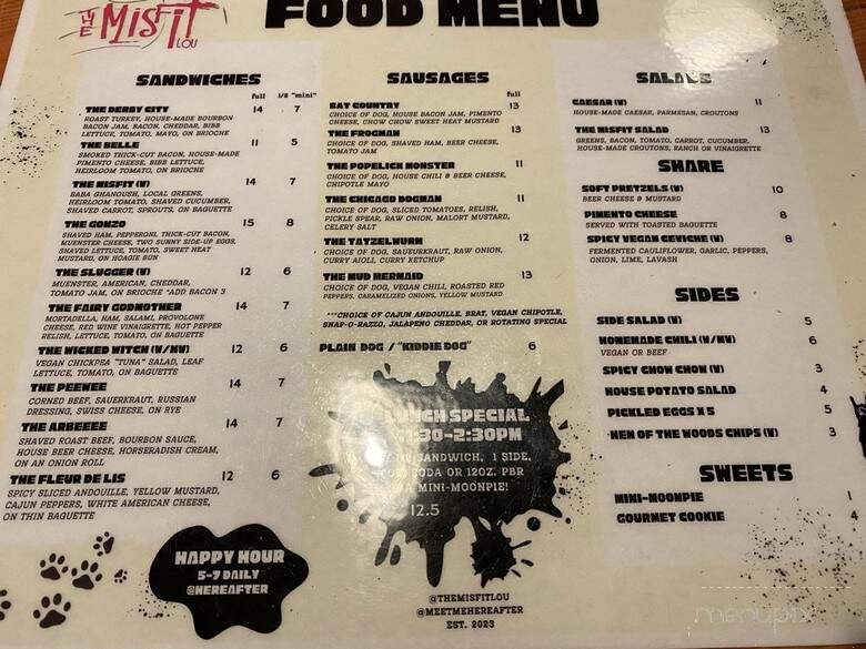 The Misfit Lou - Louisville, KY menu_pic
