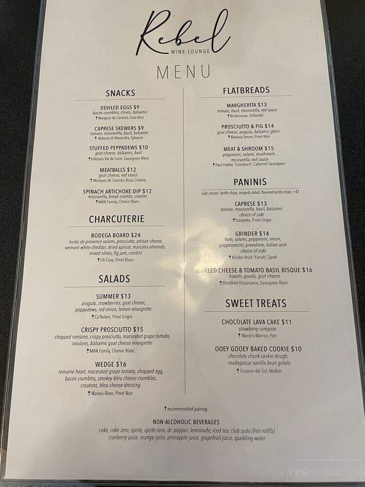 Rebel Wine Lounge - Mesa, AZ menu_pic