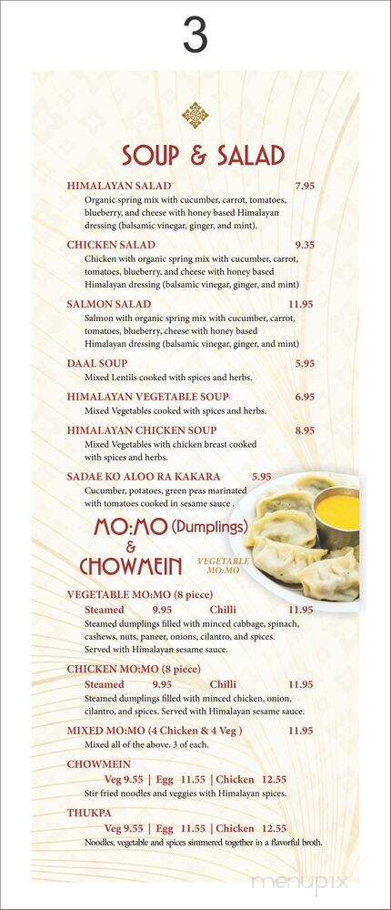 Himalayan Delights - Newport Beach, CA menu_pic