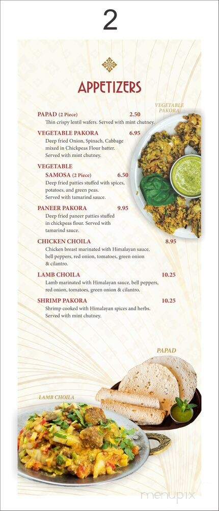 Himalayan Delights - Newport Beach, CA menu_pic