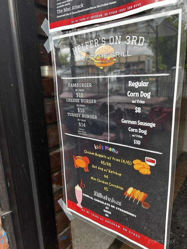 Helfer's On 3rd - Gresham, OR menu_pic