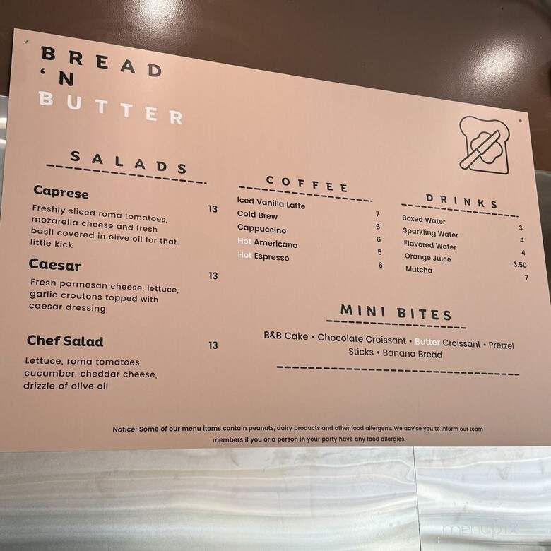 Bread N Butter - Los Angeles, CA menu_pic