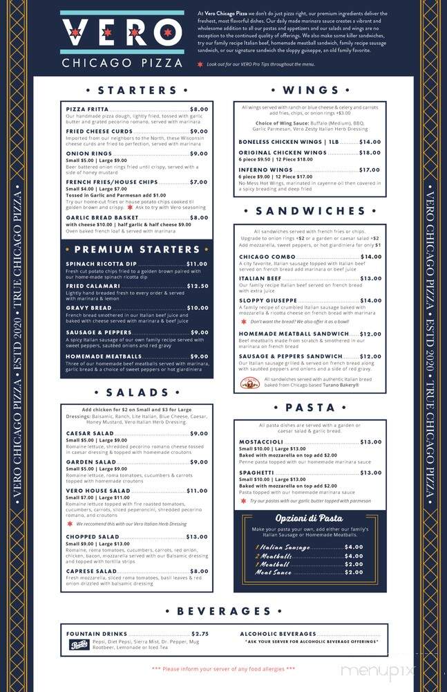 Vero Chicago Pizza - Mesa, AZ menu_pic