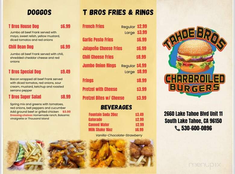Tahoe Bros Charbroiled Burgers - South Lake Tahoe, CA menu_pic
