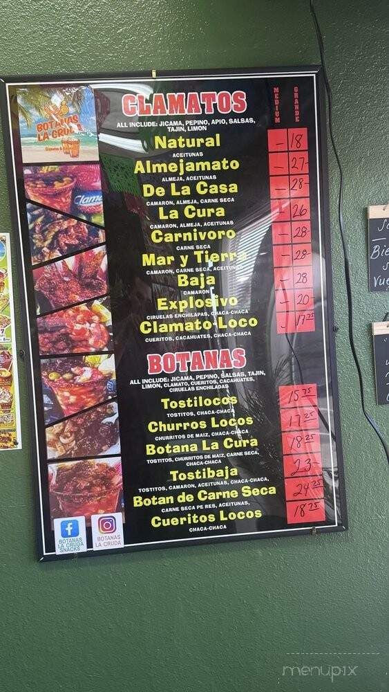Botanas La Cruda - Vallejo, CA menu_pic