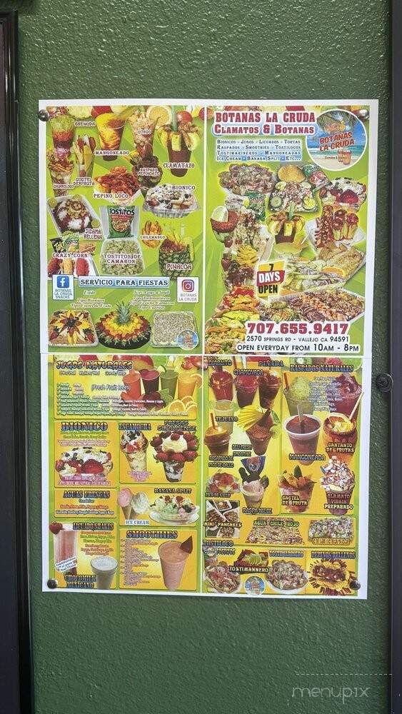 Botanas La Cruda - Vallejo, CA menu_pic