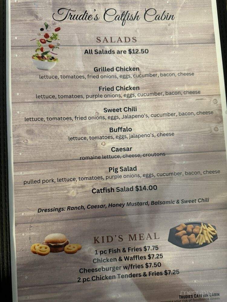 Trudie's Catfish Cabin - Arlington, TN menu_pic