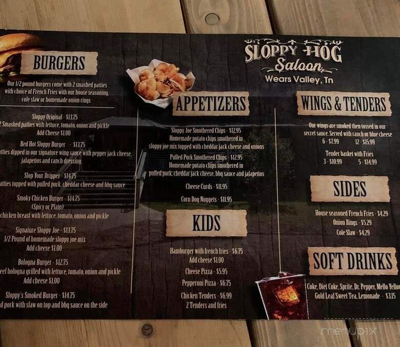 Sloppy Hog - Sevierville, TN menu_pic