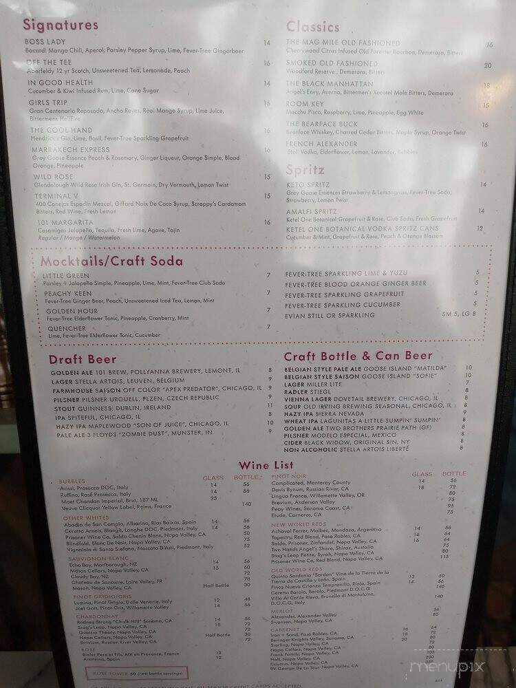 101 Club Chicago - Chicago, IL menu_pic