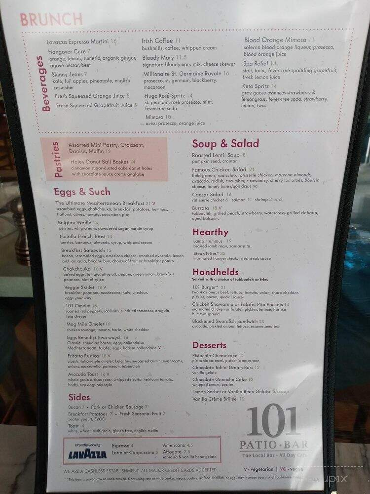 101 Club Chicago - Chicago, IL menu_pic