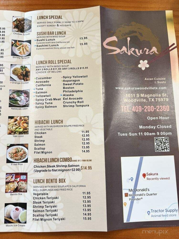 Sakura - Woodville, TX menu_pic