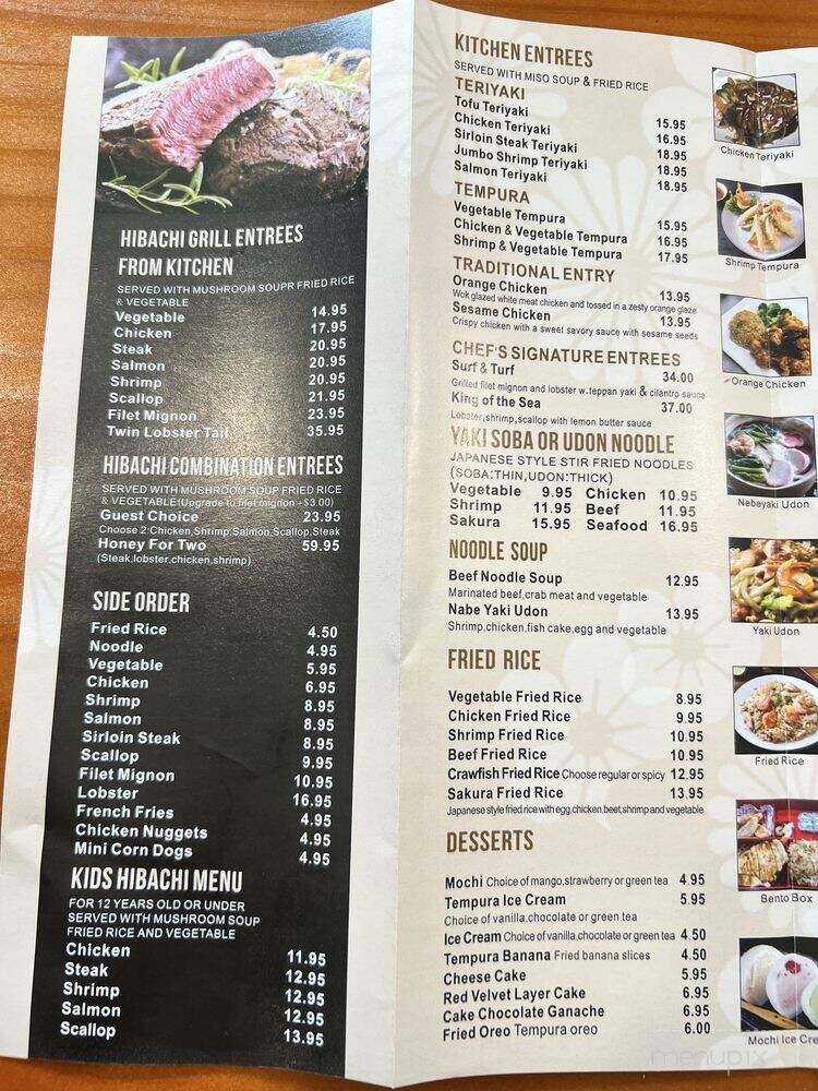 Sakura - Woodville, TX menu_pic