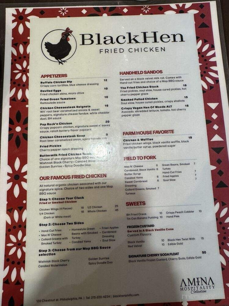 Black Hen Fried Chicken - Philadelphia, PA menu_pic