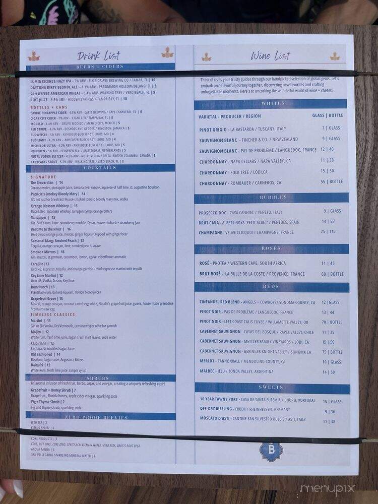 Brevardian Riverfront - Melbourne, FL menu_pic