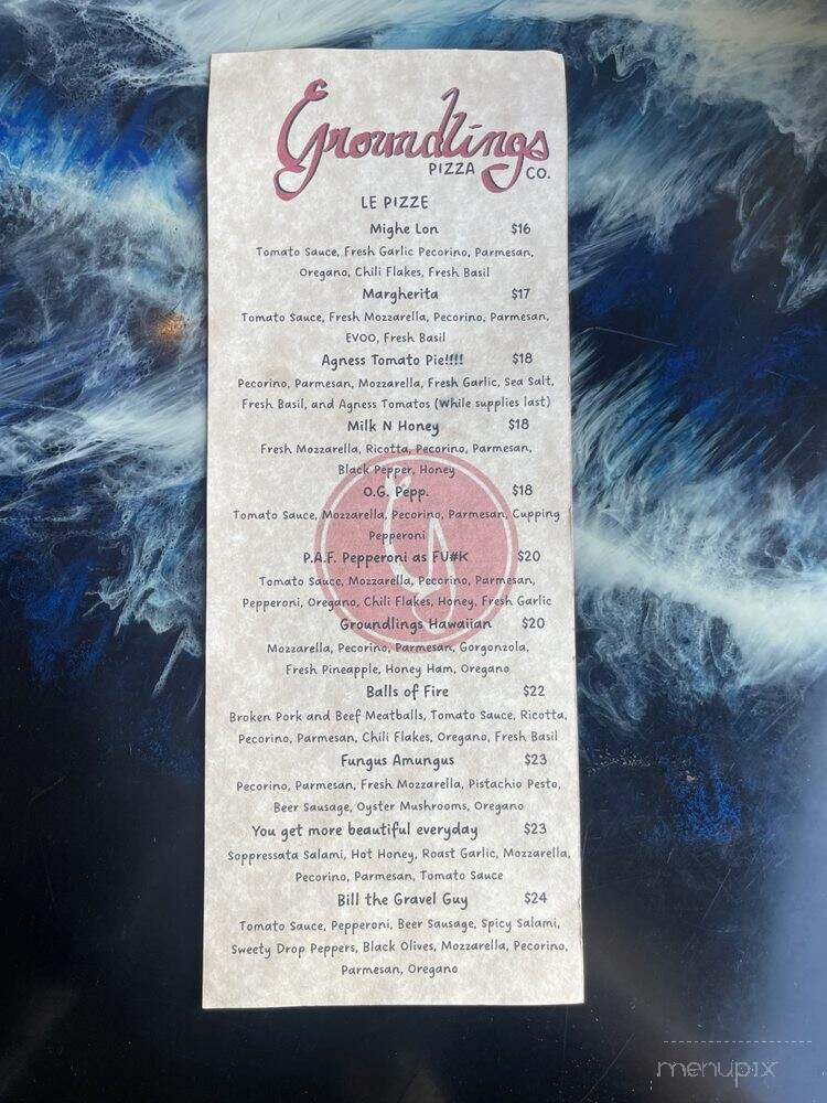 Groundling Pizza - Gold Beach, OR menu_pic