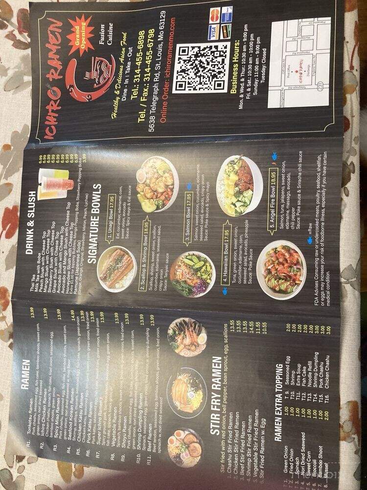 Ichiro Ramen - St. Louis, MO menu_pic