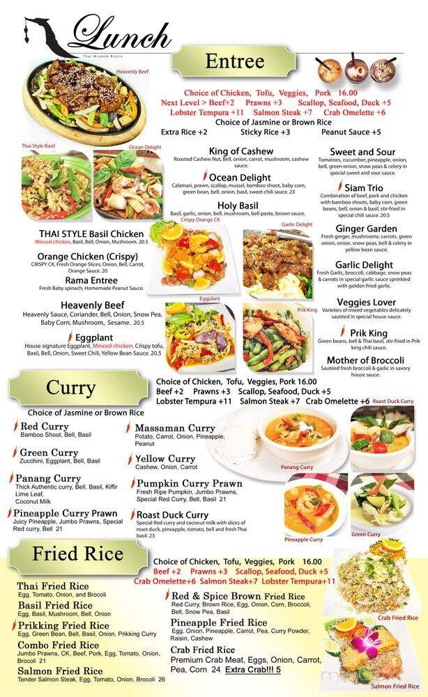Thai Wisdom Lounge - Edmonds, WA menu_pic