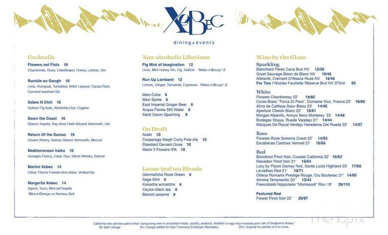Xebec - San Francisco, CA menu_pic