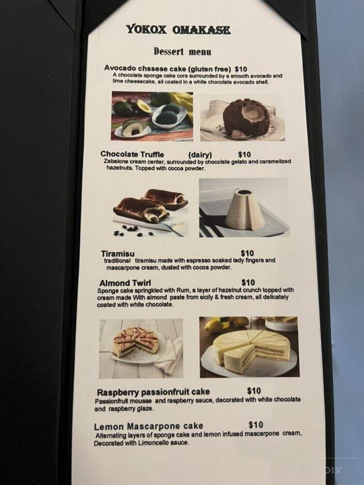 Yokox Omakase - New York, NY menu_pic