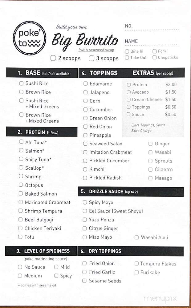Poke'to - Los Angeles, CA menu_pic