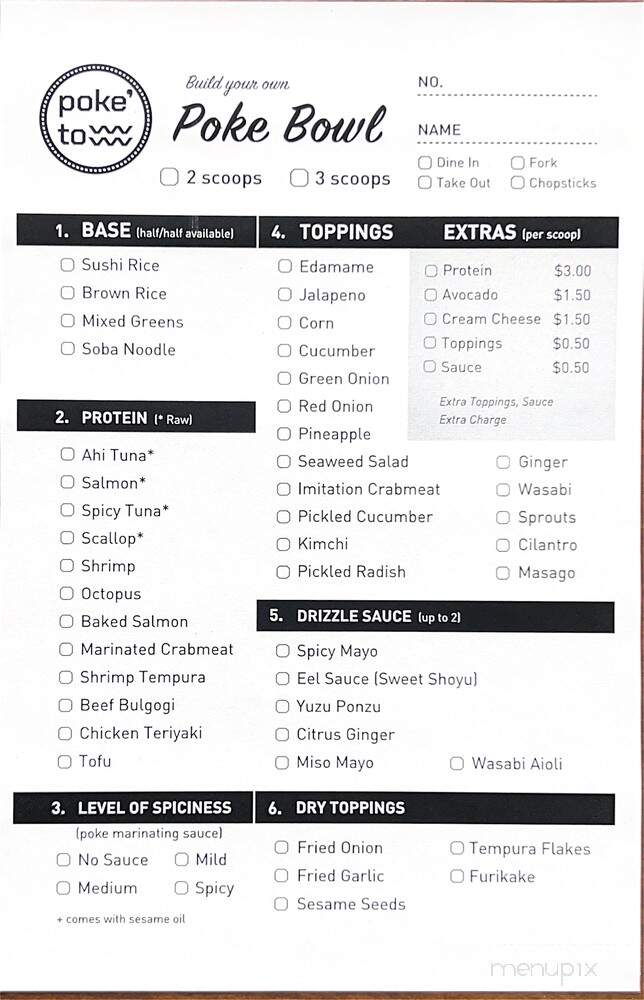 Poke'to - Los Angeles, CA menu_pic