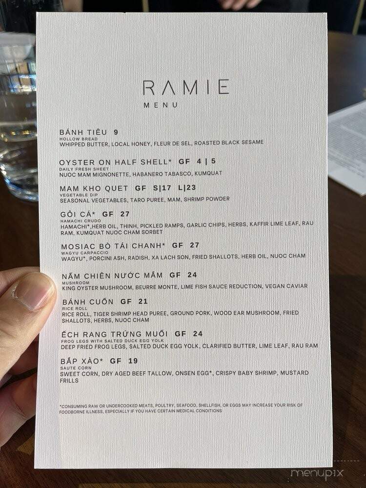 Ramie - Seattle, WA menu_pic