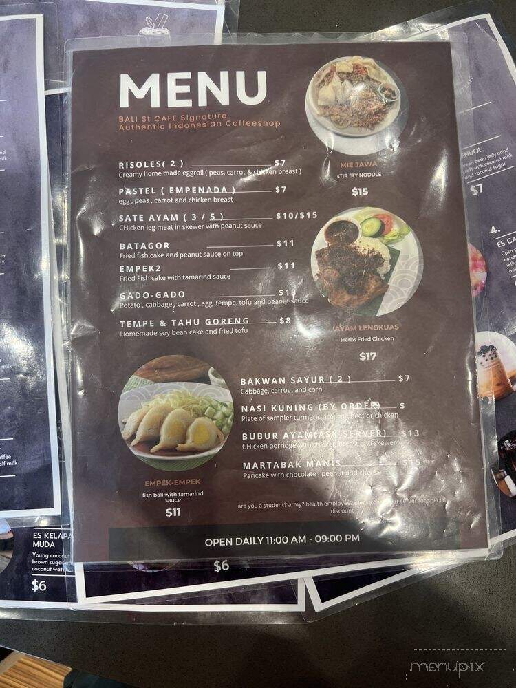 Bali Street Cafe - Dallas, TX menu_pic
