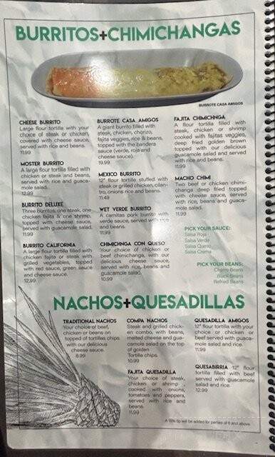 Casa Amigos - Tulsa, OK menu_pic