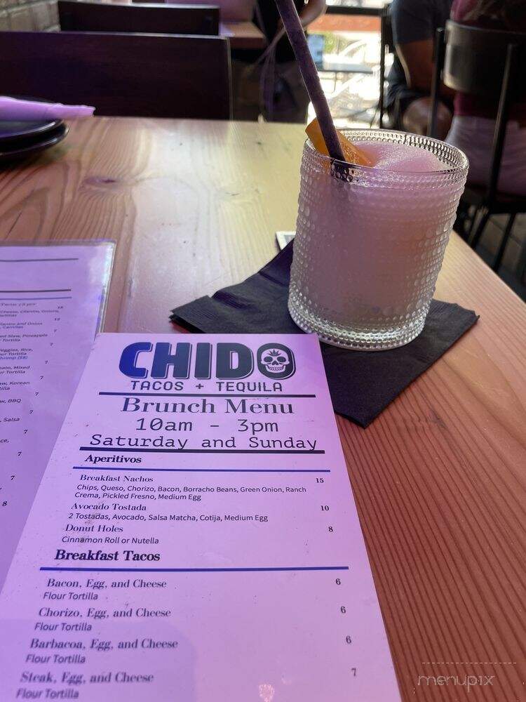 Chido Tacos and Tequila - Dallas, TX menu_pic
