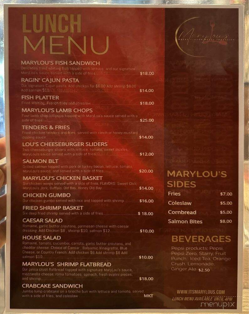 MaryLou's - Fort Washington, MD menu_pic
