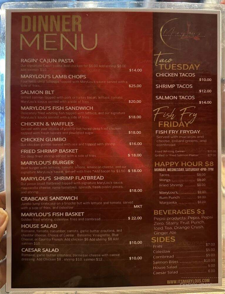 MaryLou's - Fort Washington, MD menu_pic